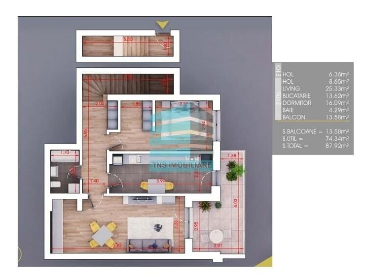 Pallady- 10 min metrou Teclu- 2 Cam- 88 mp- Finalizat - Parcare inclusa - 8