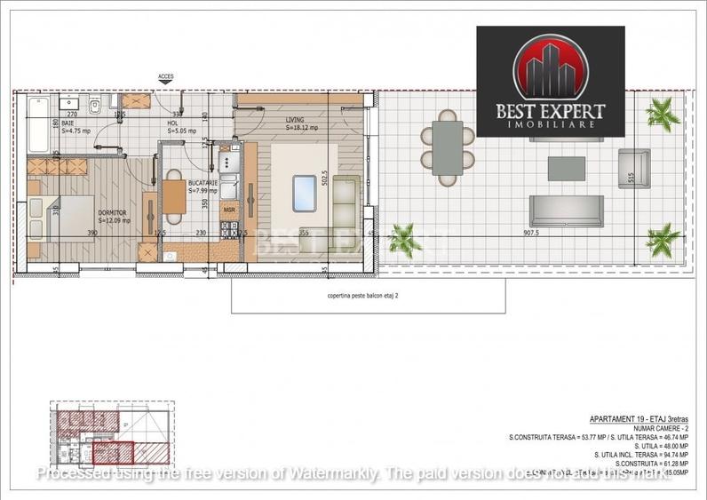 Apartament 2 camere cu Terasa generoasa - 3