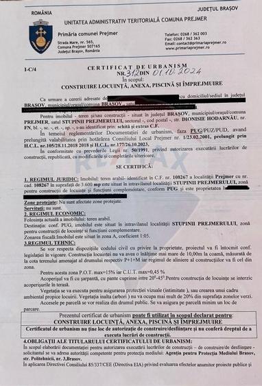 Teren de vanzare in  Prejmer de 3,600 mp ,  intravilan cu utilitati - 3