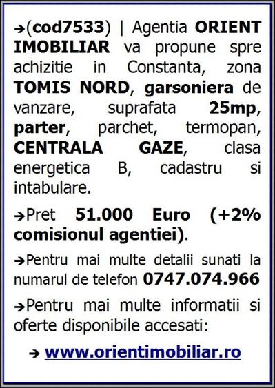 Tomis Nord, garsoniera de vanzare, parter, vanzari Constanta - 9