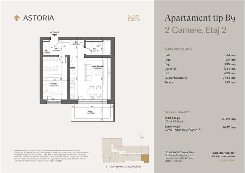 APARTAMENT DE 2 CAMERE - ZONA CENTRALA - COSMOPOLIT ASTORIA - 3
