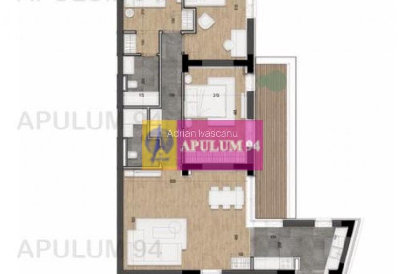 Apartament 4 camere, 104 mp + terasa 16 mp | Licurg 2 Pr...