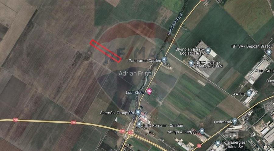 Teren extravilan arabil, 9650 mp, Cristian