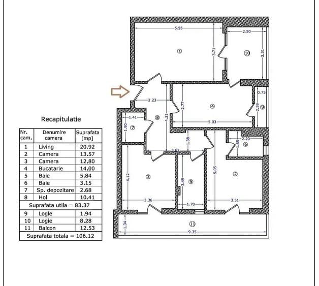 Apartament cu 3 camere decomandat în Theodor Pallady
