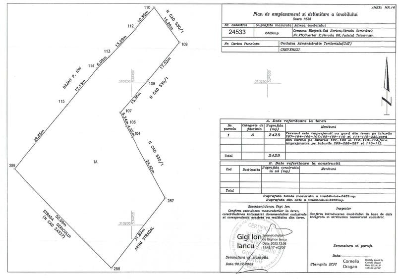 Teren 2.433mp intravilan sat.Sericu/Blejesti/TR (si in RATE) - 4