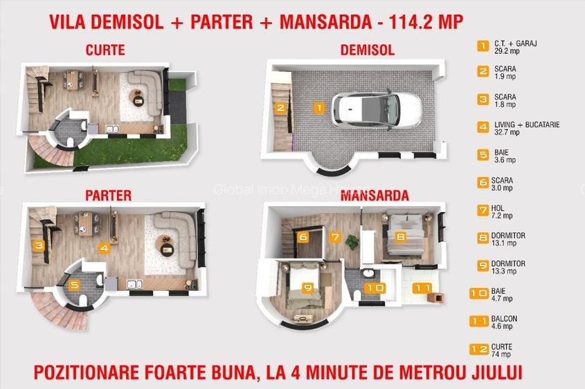 Vanzare SPATIU COMERCIAL -Vila D P M Metrou Jiului -Bucurestii Noi