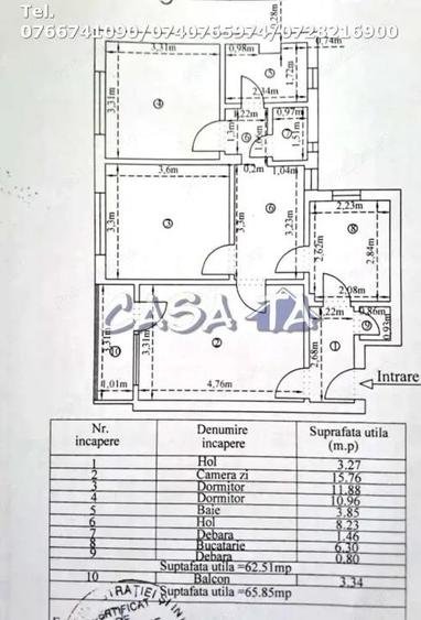 Apartament 3 Camere, Etaj 4, Strada Aleea Teilor - Zona 9 Mai - 1