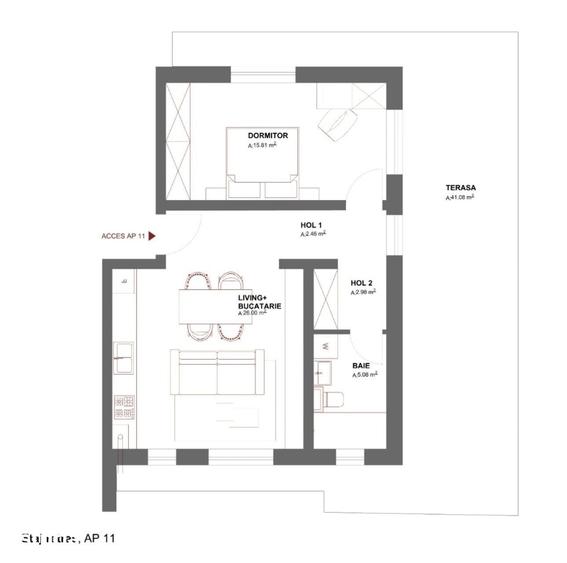 Apartament cu 2 camere în Ronaț