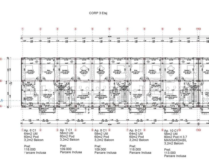 Apartament cu 3 camere în Rediu