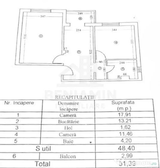 2 Camere decomandat etaj 1 49mp 1 Mai Centrala AC - 7