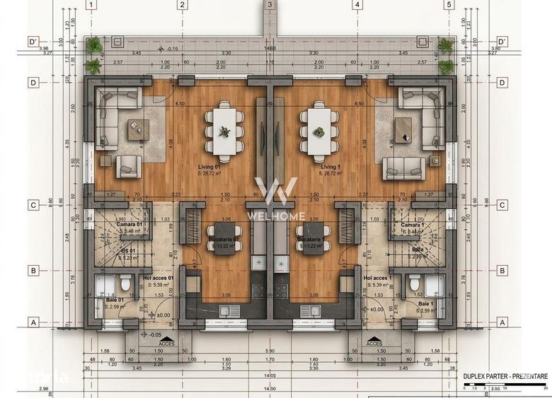 Casa tip duplex , 4 cmere, Sura Mica - Sibiu - 1