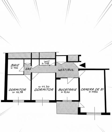 Apartament cu 3 camere decomandat în Berceni