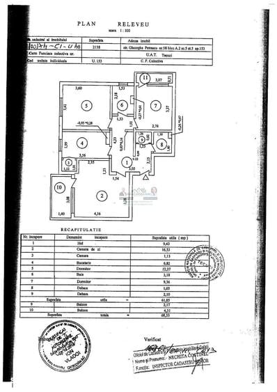 Apartament cu 3 camere decomandat în Central