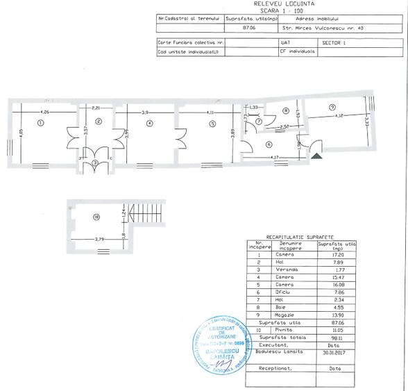 Casă individuală cu 3 camere cu Teren 243 Mp în P-ța Victoriei