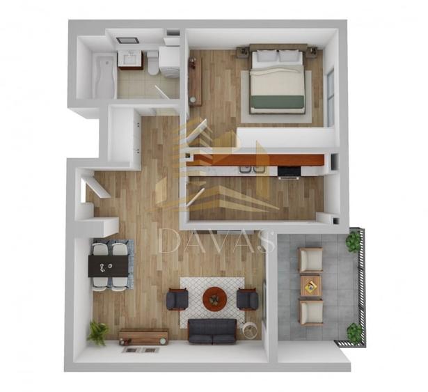 Apartament cu 2 camere decomandat în Bună Ziua