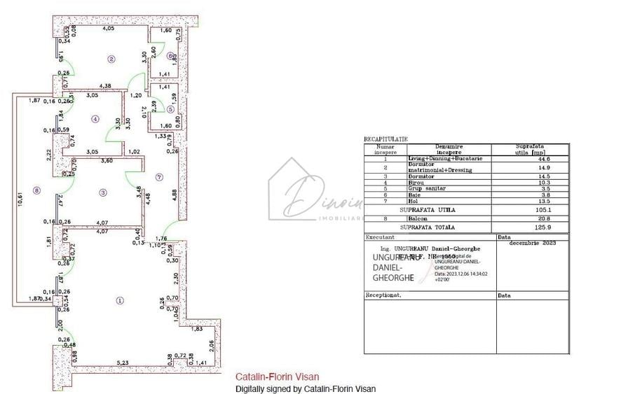 Apartament cu 4 camere decomandat, mobilat în Central