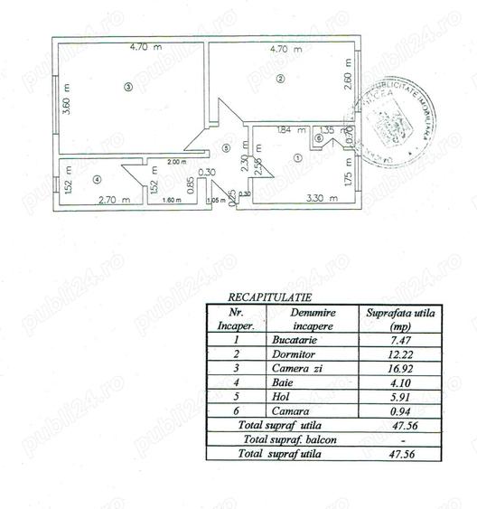 Apartament cu 2 camere decomandat în Central