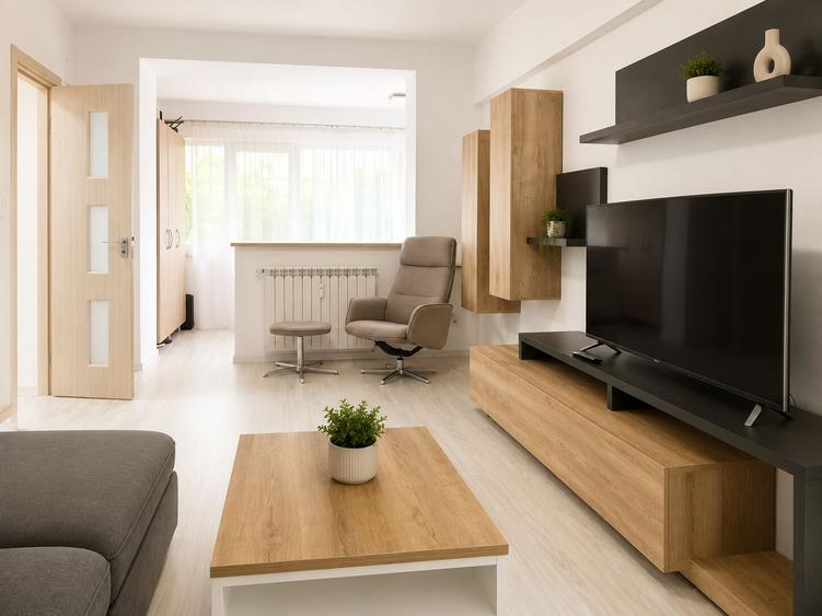 Apartament cu 2 camere semidecomandat, mobilat în Tineretului