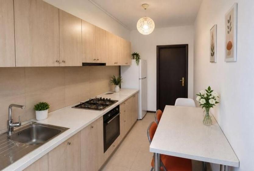 Apartament cu 2 camere semidecomandat, mobilat în Tineretului