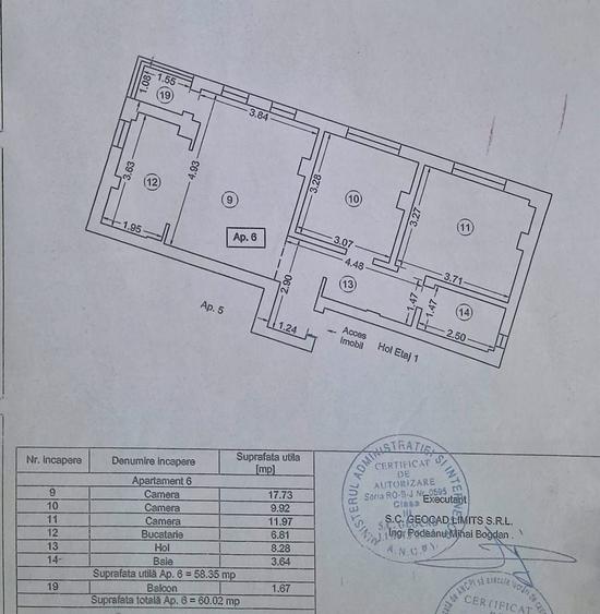 Apartament cu 3 camere decomandat, mobilat în Km 4