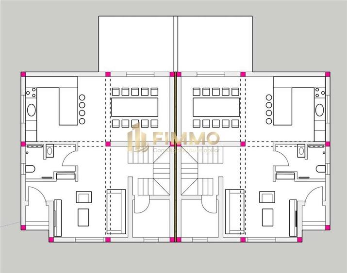 Duplex cu 4 camere cu Canalizare în Ipotești