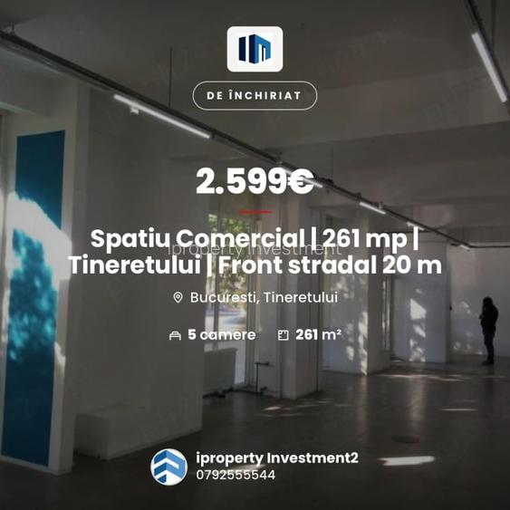 Spatiu Comercial | 261 mp | Tineretului | Front stradal 20 m