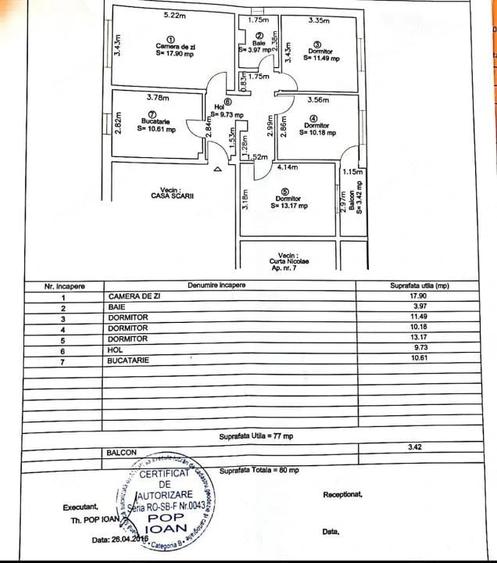 Apartament cu 4 camere decomandat în Ștrand