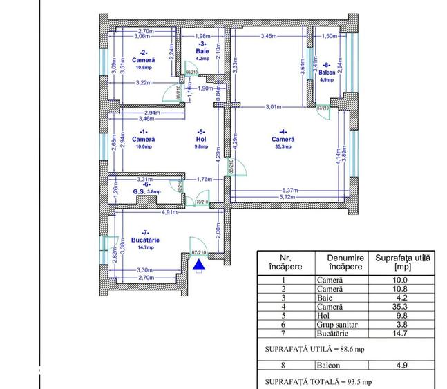 Apartament cu 4 camere decomandat în Militari