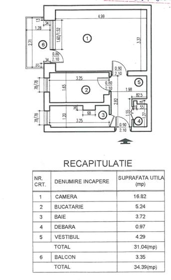 Garsonieră decomandată în Baba Novac