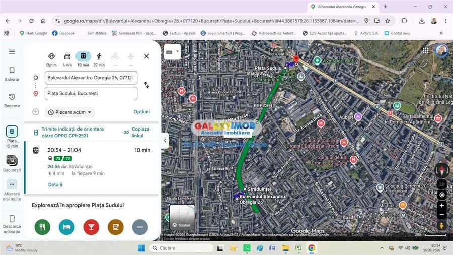 Apartament cu 2 camere circular, mobilat în Berceni