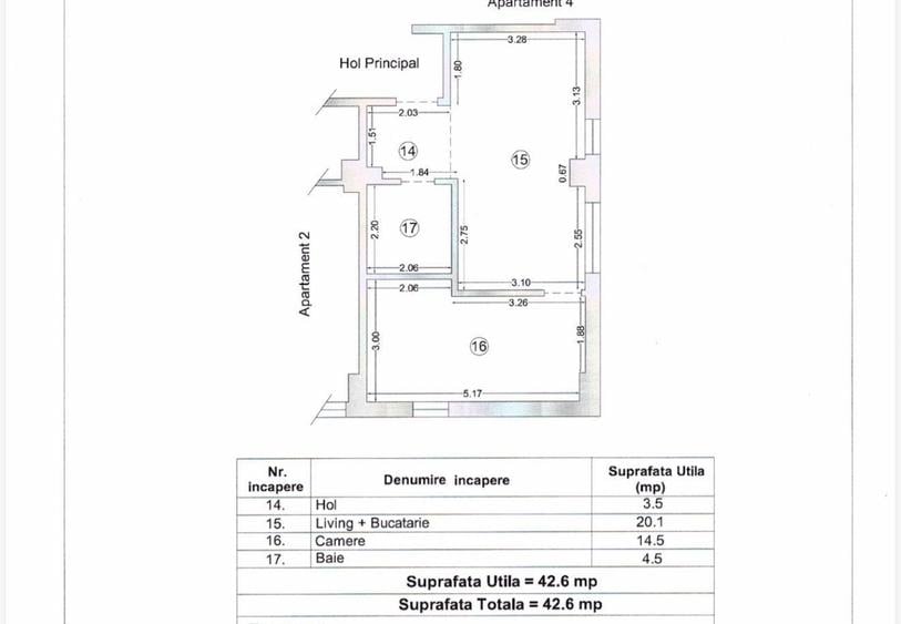 Apartament cu 2 camere, mobilat în Palazu Mare