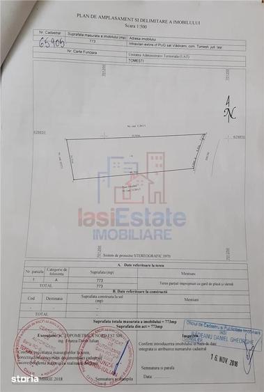 Teren de 1480 mp, în Tomești