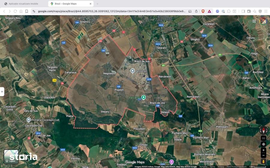 Teren de 9950 mp, în Brazi