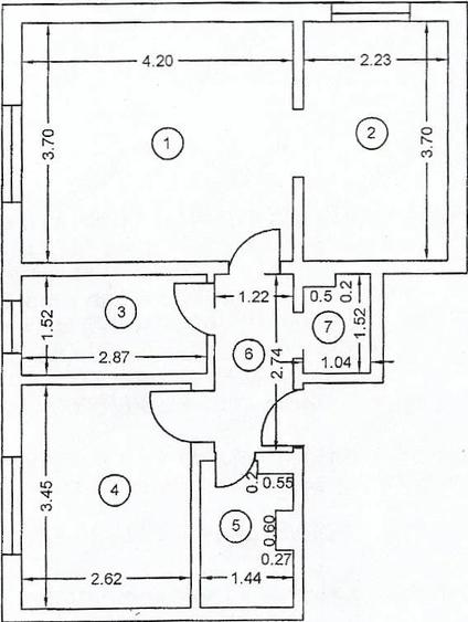 Apartament cu 3 camere semidecomandat în Mărăcineanu