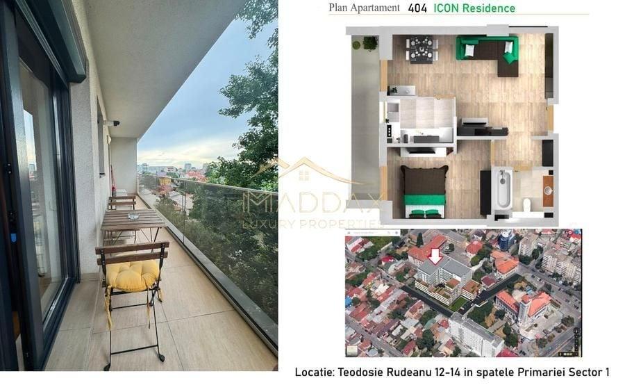 Apartament cu 2 camere semidecomandat, mobilat în Banu Manta