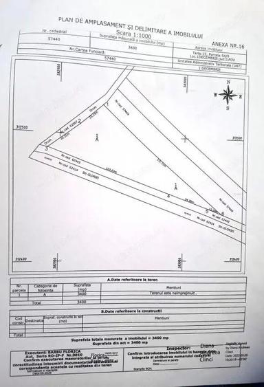 Teren de 3400 mp, în 1 Decembrie