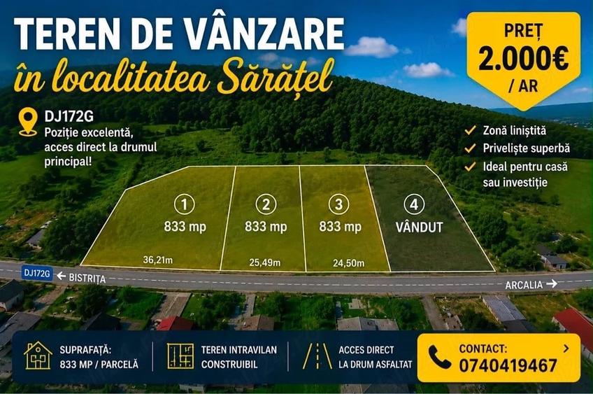 Teren de 833 mp, în Central