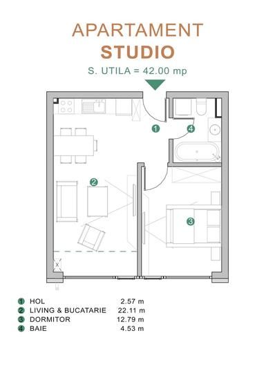 Studio modern | Spa?iu, lini?te ?i finisaje premium - 4