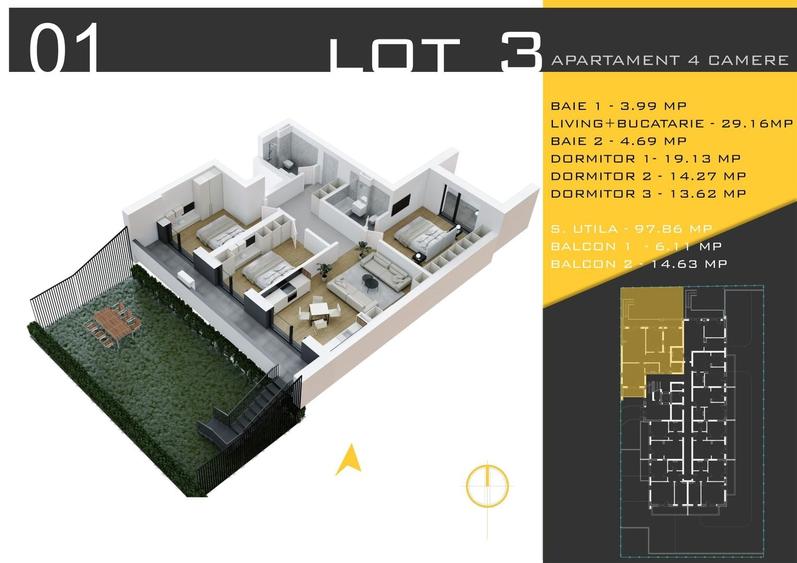 Apartament cu 4 camere decomandat în Theodor Pallady
