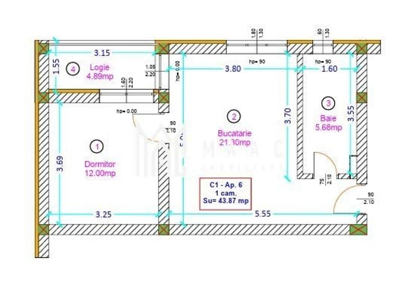 Apartament cu 2 camere decomandat în Șelimbăr