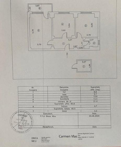 Apartament cu 2 camere decomandat în Buzaului