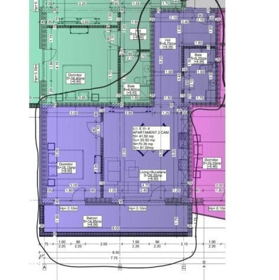 Apartament cu 2 camere semidecomandat în Nord