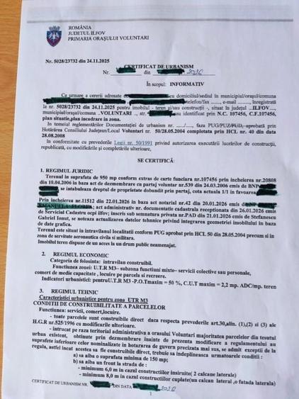 Teren Construcții intravilan de 950 mp, în Central
