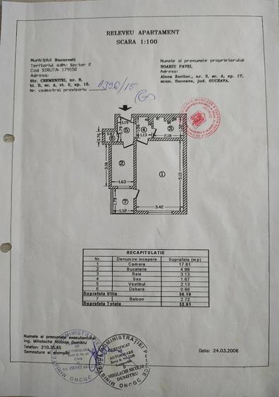 Garsonieră decomandată în Doamna Ghica