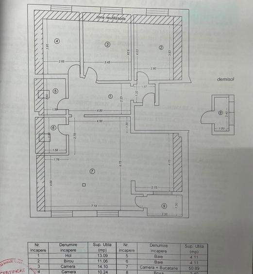Apartament cu 4 camere semidecomandat, mobilat în Bucium