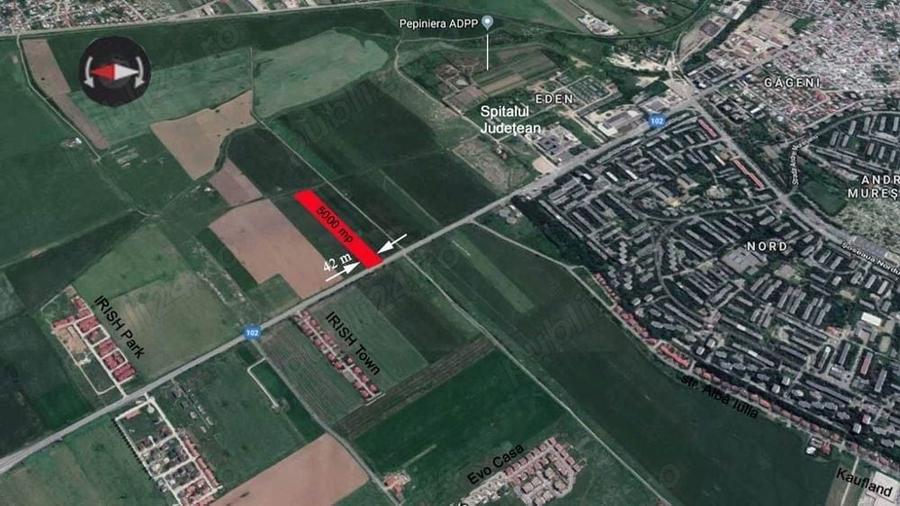 Teren de 5000 mp, în Roua