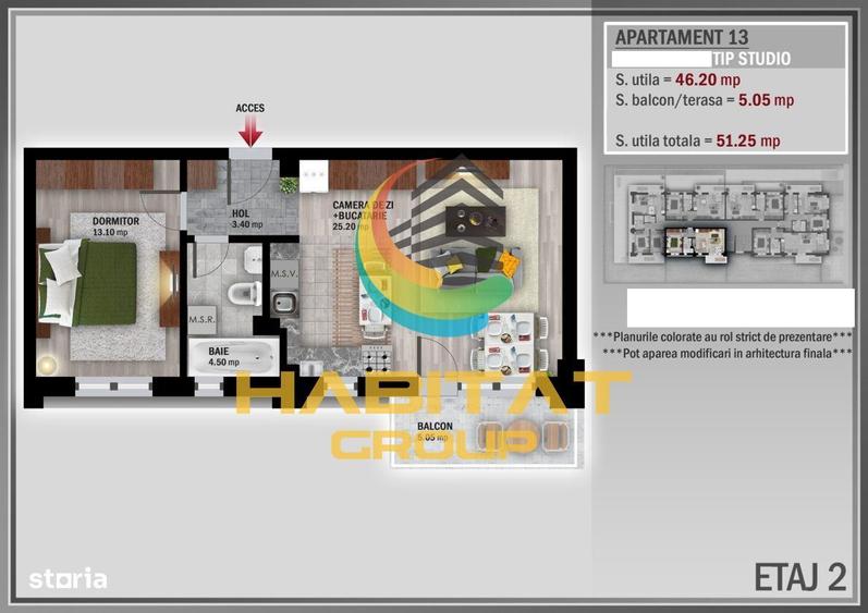 Pallady 2 camere semidecomandat 51 mp in bloc tip Boutique - 5