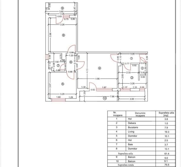 Apartament cu 3 camere semidecomandat în Craiovița Nouă