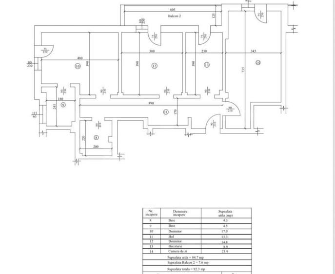 Apartament cu 3 camere decomandat în Central
