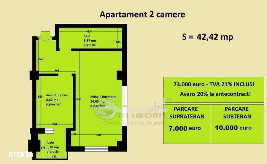 Apartament cu 2 camere în Horpaz